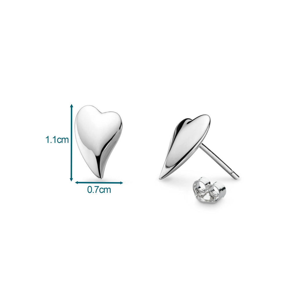 Kit Heath - Desire Cherish Heart Stud Earrings - Silver