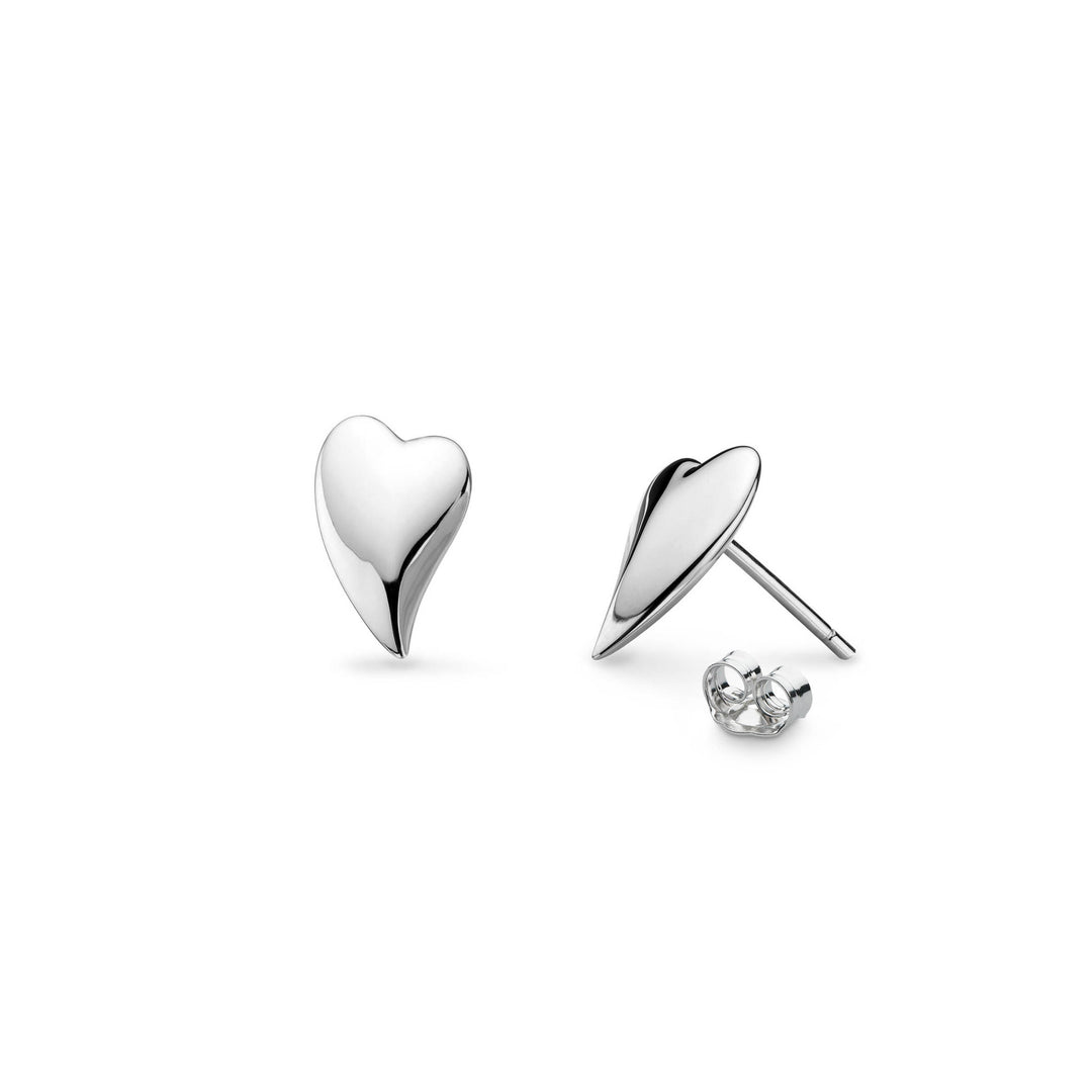 Kit Heath - Desire Cherish Heart Stud Earrings - Silver