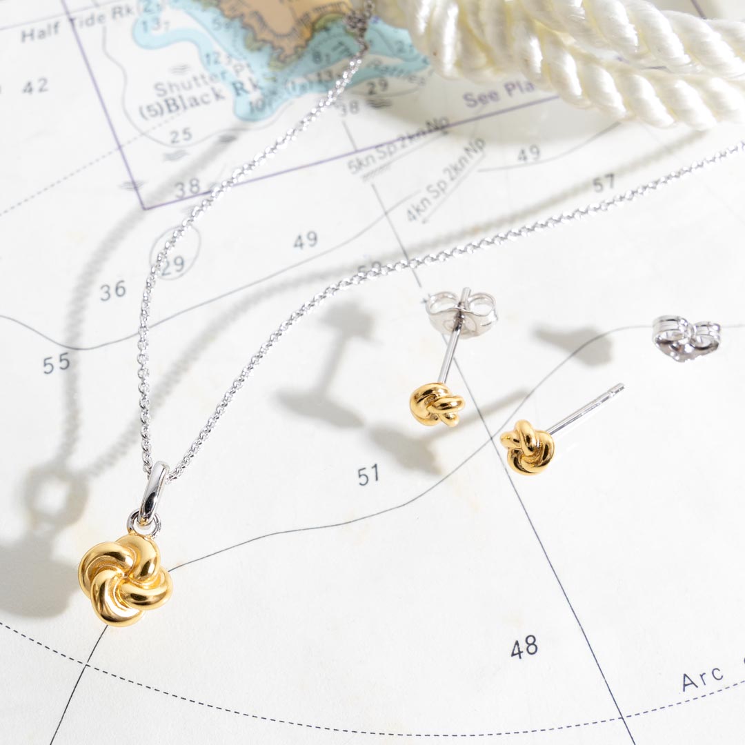Kit Heath - Marina Tide Knot Golden Stud Earrings - Gold