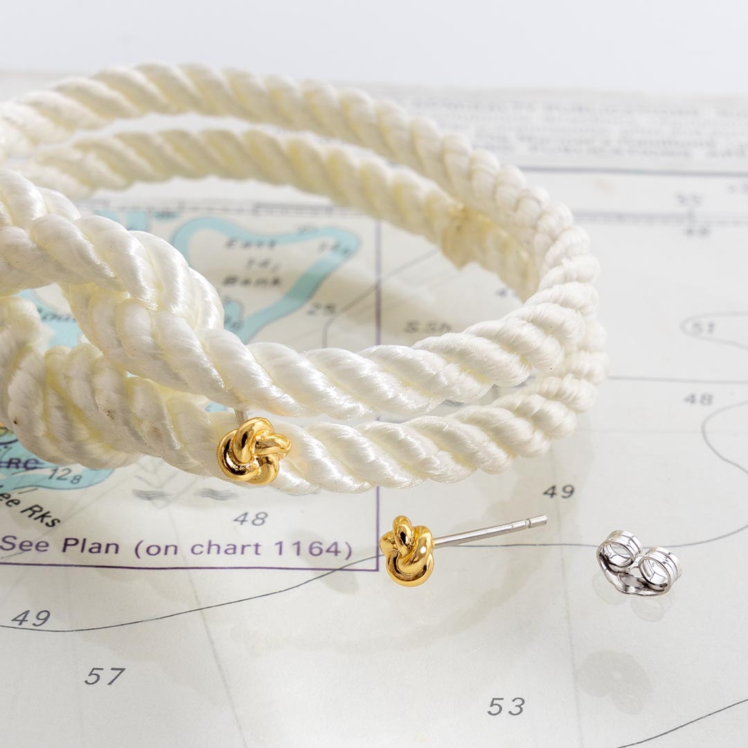 Kit Heath - Marina Tide Knot Golden Stud Earrings - Gold
