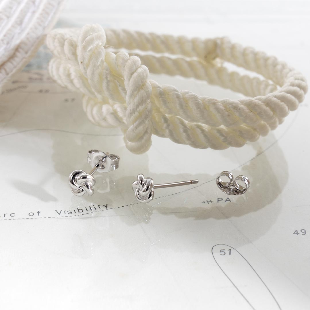 Kit Heath - Marina Tide Knot Stud Earrings - Silver