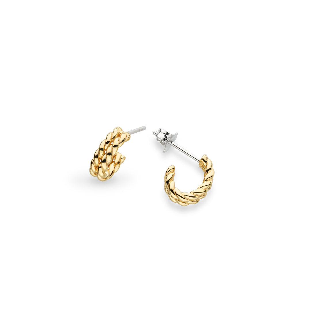 Kit Heath - Marina Rope Golden Stud Hoop Earrings - Gold