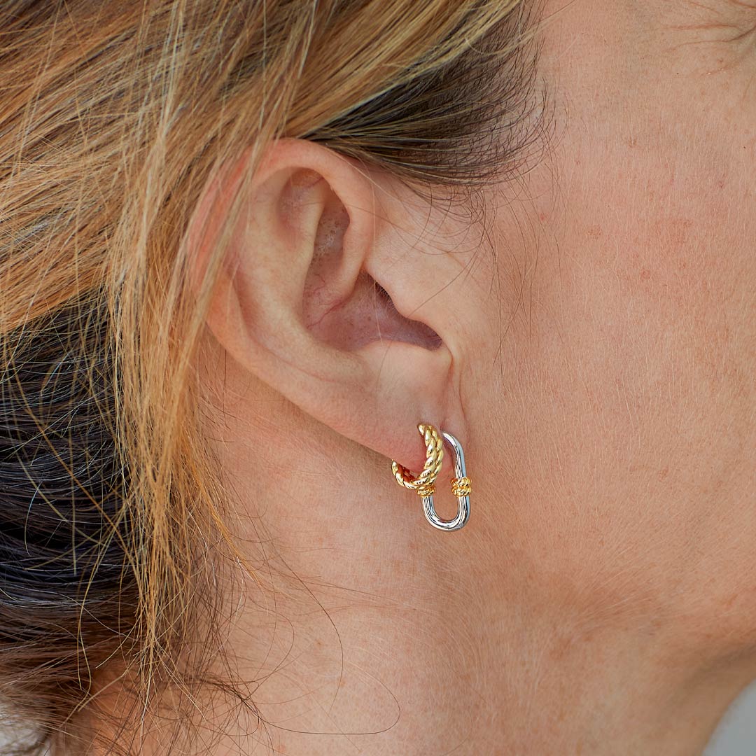 Kit Heath - Marina Rope Golden Stud Hoop Earrings - Gold