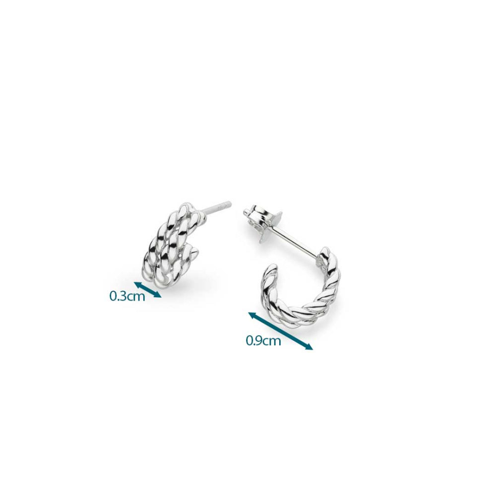 Kit Heath - Marina Rope Stud Hoop Earrings - Silver
