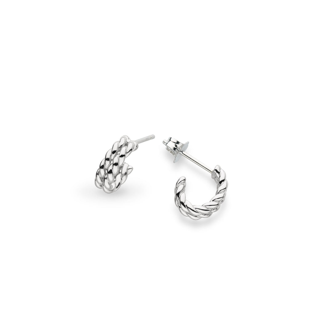Kit Heath - Marina Rope Stud Hoop Earrings - Silver
