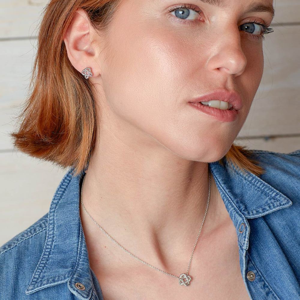 Kit Heath - Marina Rope Knot Stud Earrings - Silver