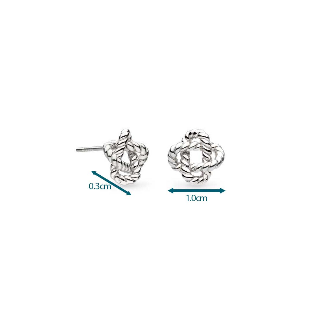 Kit Heath - Marina Rope Knot Stud Earrings - Silver