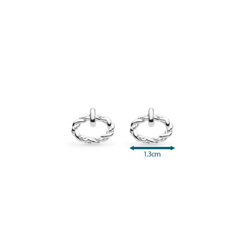 Kit Heath - Marina Rope Twist Oval Stud Earrings - Silver