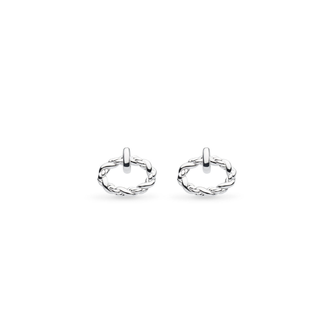 Kit Heath - Marina Rope Twist Oval Stud Earrings - Silver