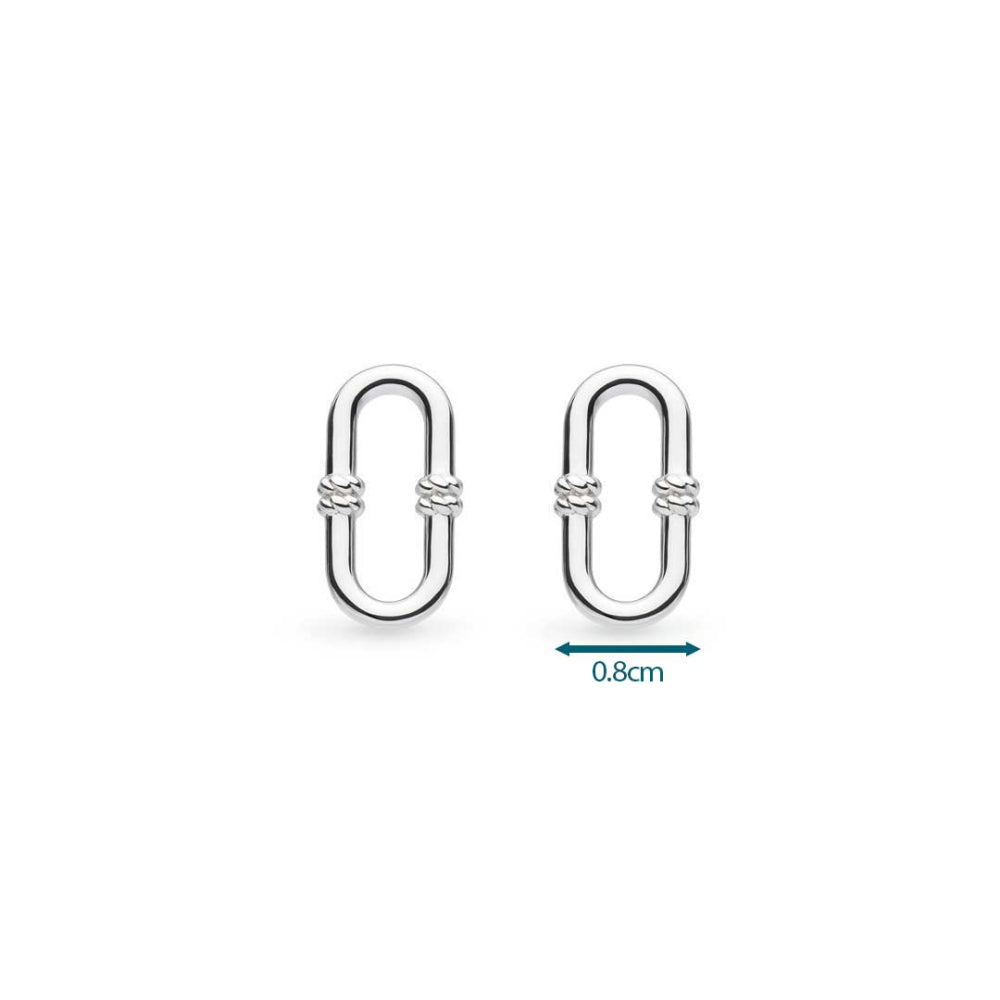 Kit Heath - Marina Rope Bar Link Stud Earrings - Silver