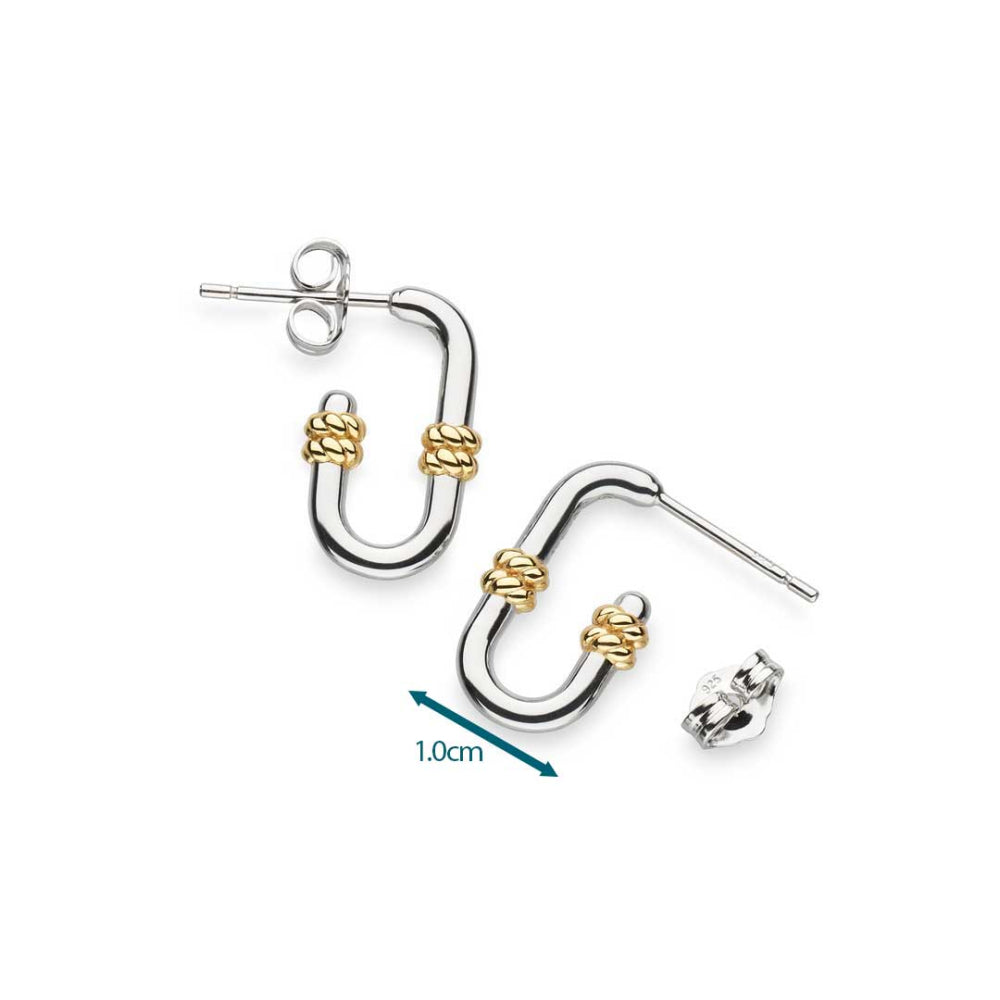Kit Heath - Marina Rope Bar Link Golden Stud Hoop Earrings - Gold