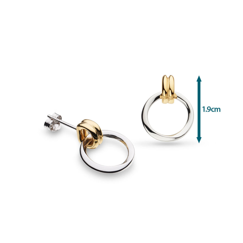 Kit Heath - Bevel Unity Golden Drop Stud Earrings - Gold