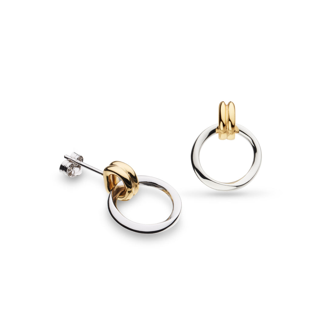 Kit Heath - Bevel Unity Golden Drop Stud Earrings - Gold