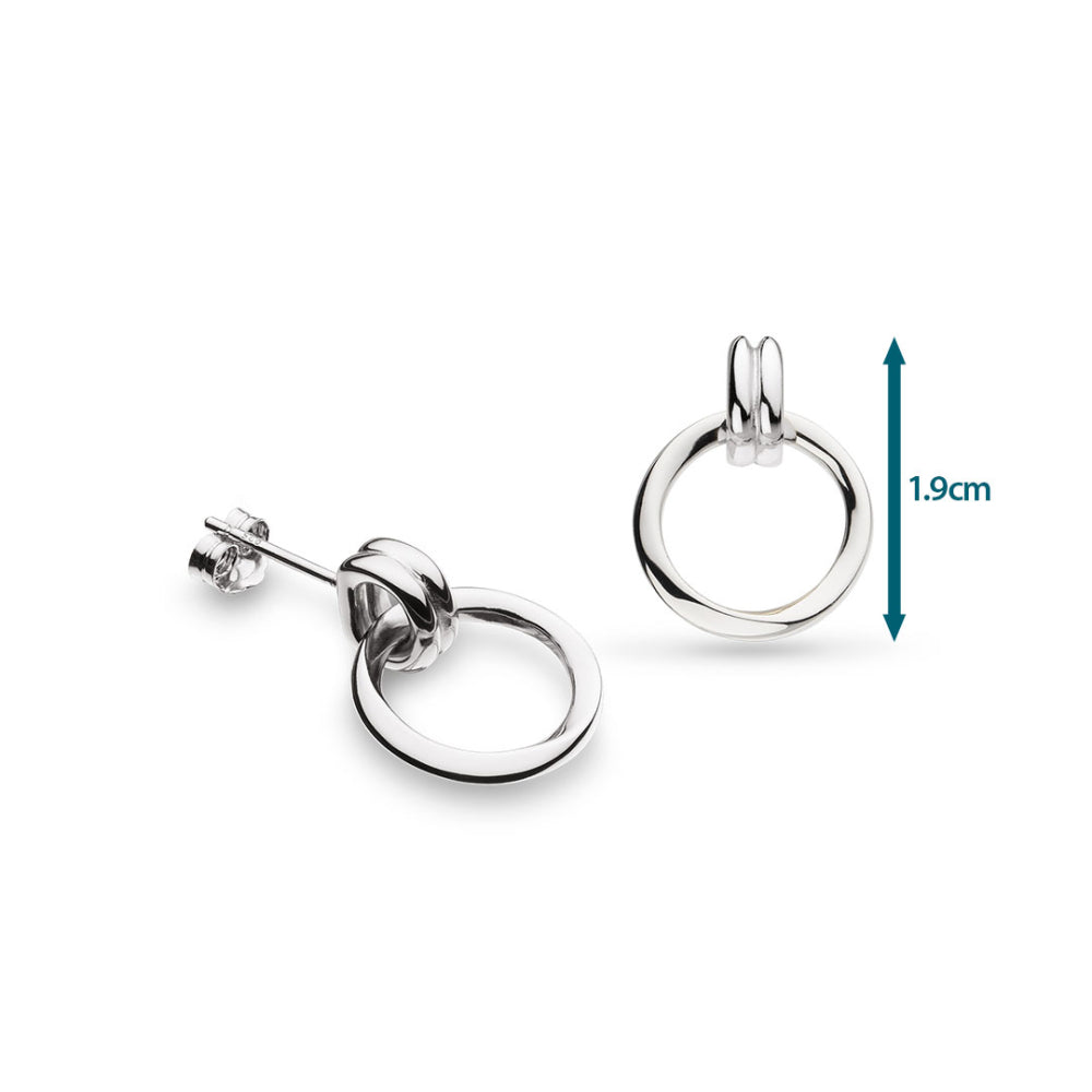 Kit Heath - Bevel Unity Drop Stud Earrings - Silver