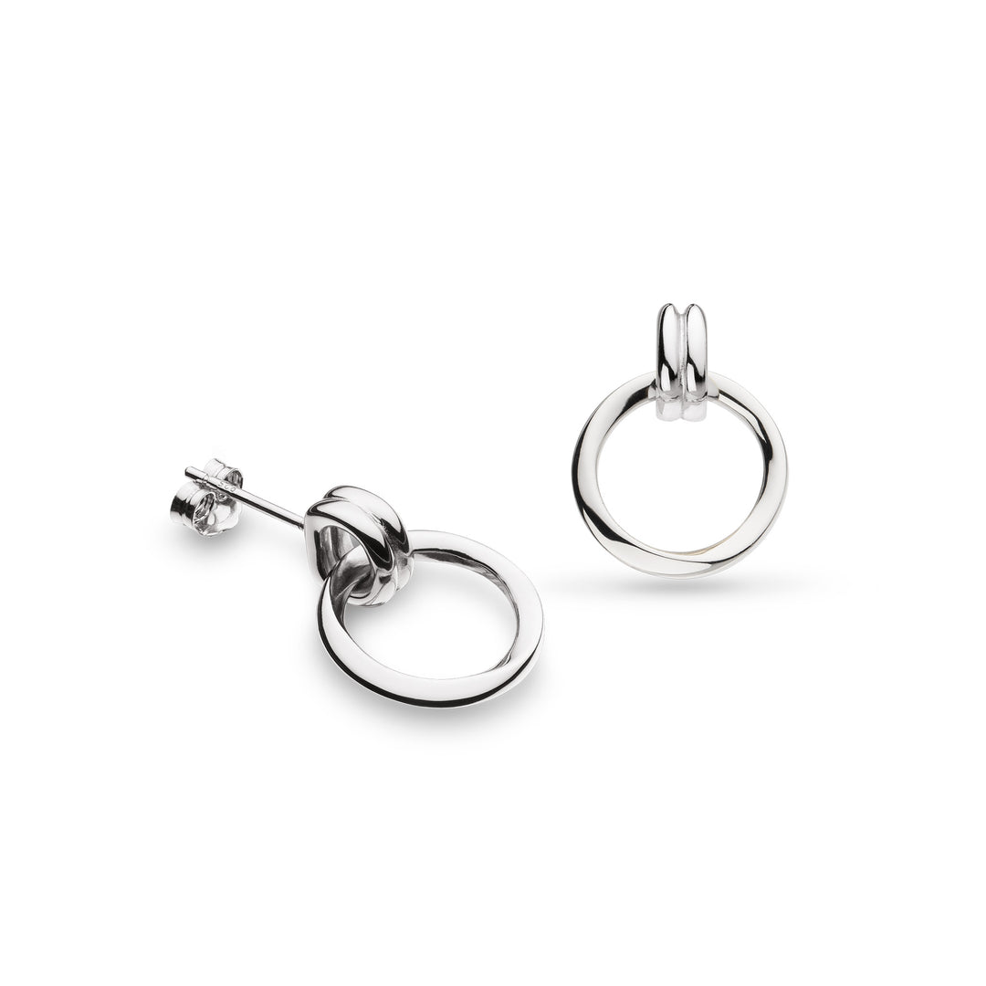 Kit Heath - Bevel Unity Drop Stud Earrings - Silver