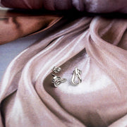 Kit Heath - Serenity Loop Dainty Stud Earrings - Silver