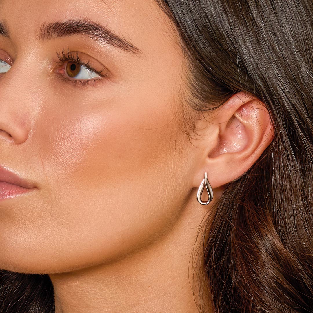 Kit Heath - Serenity Loop Grande Stud Earrings - Silver