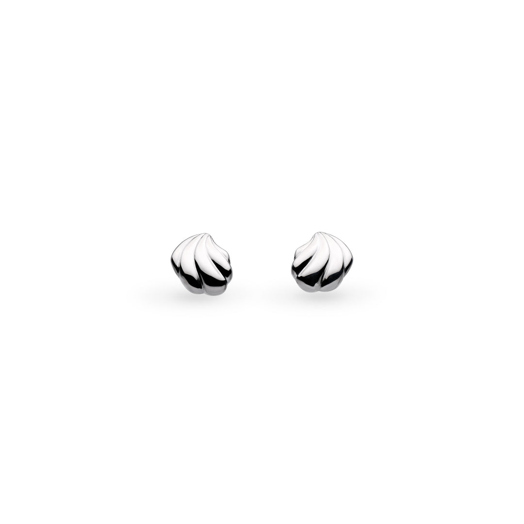 Kit Heath - Océane Shell Echo Petite Rounded Stud Earrings - Silver