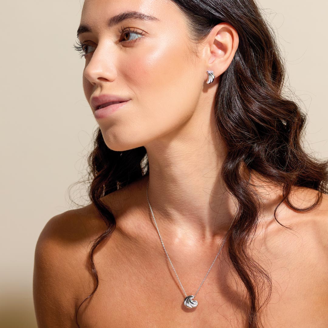 Kit Heath - Océane Shell Echo Stud Earrings - Silver
