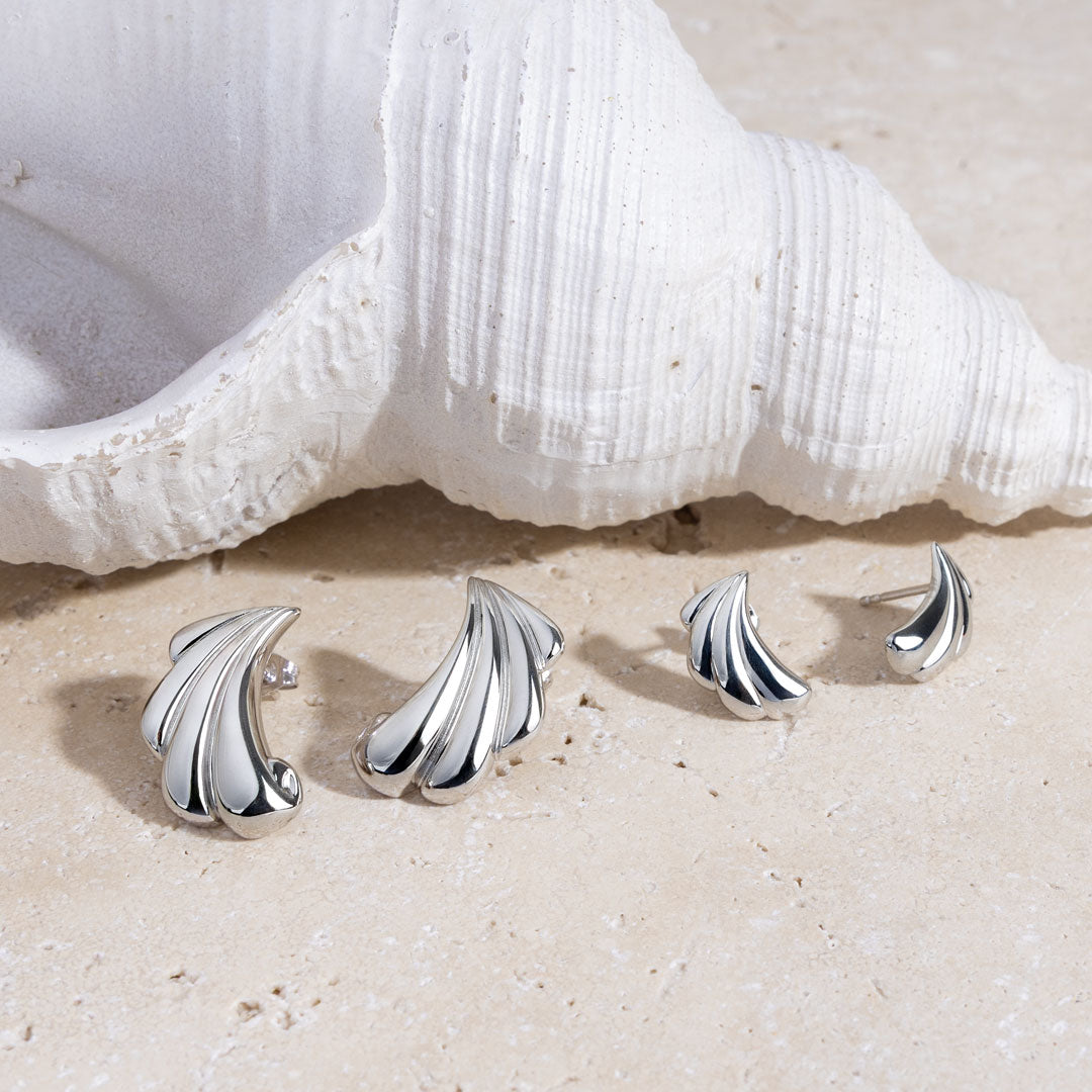 Kit Heath - Océane Shell Echo Stud Earrings - Silver