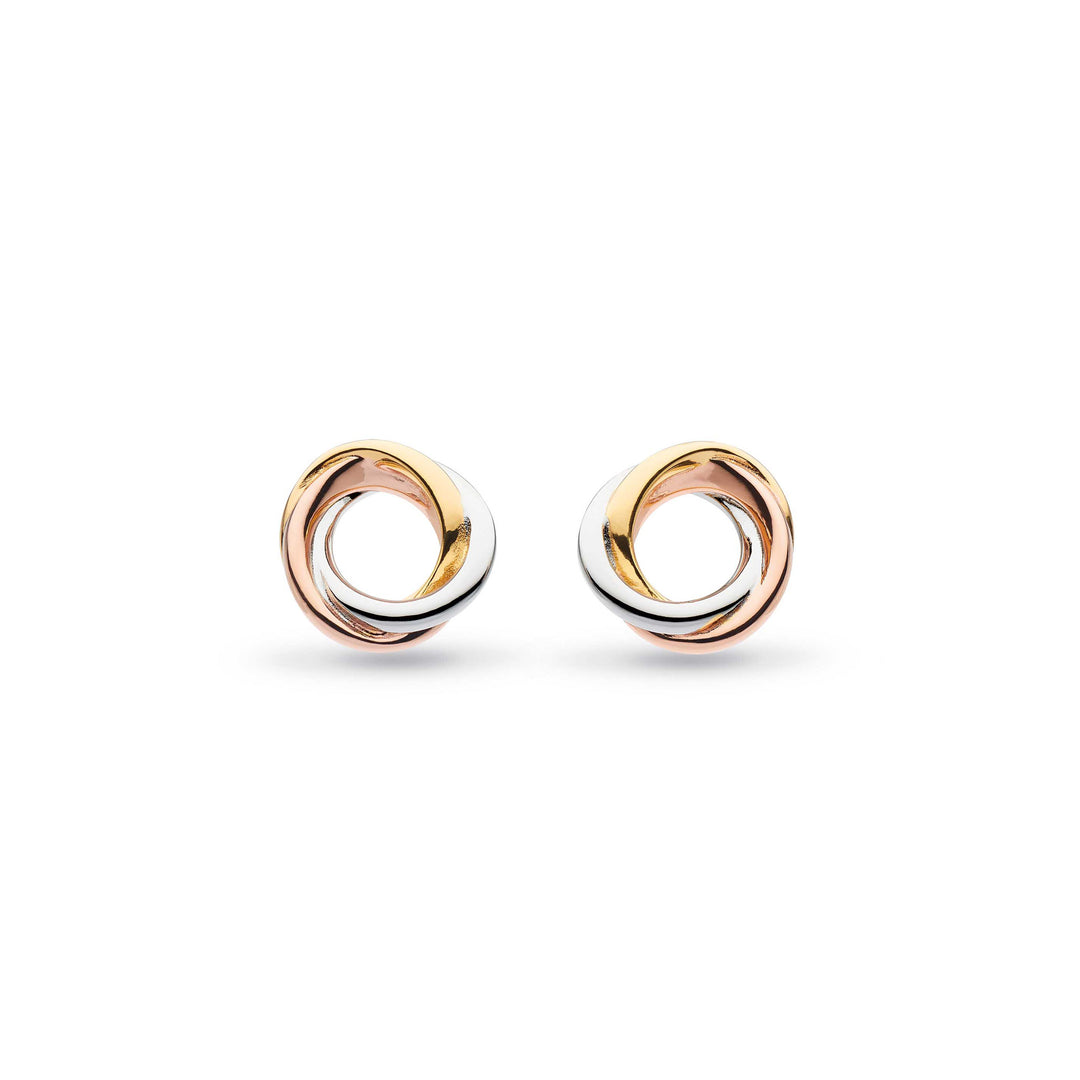 Kit Heath - Bevel Trilogy Stud Earrings - Gold