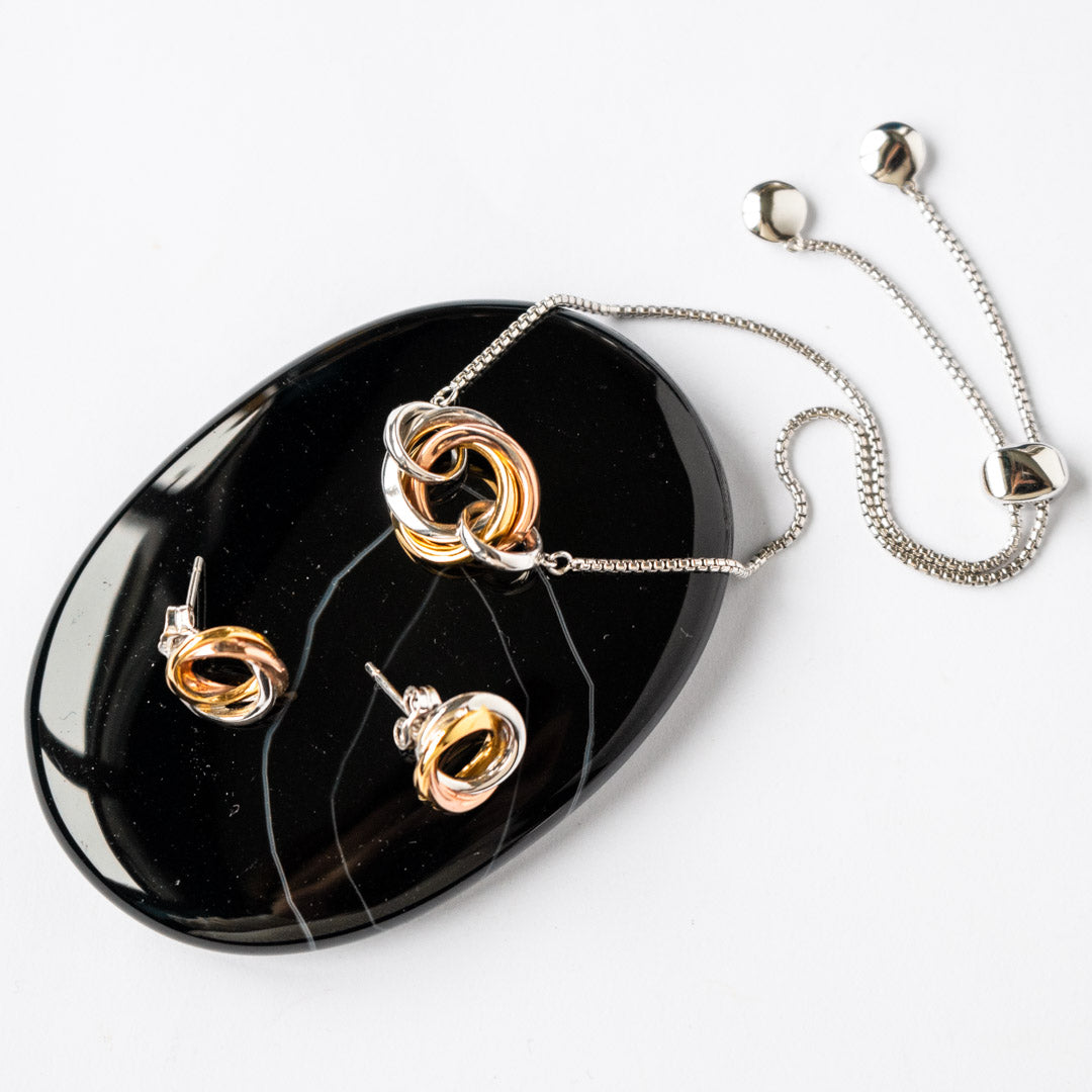 Kit Heath - Bevel Trilogy Stud Earrings - Gold