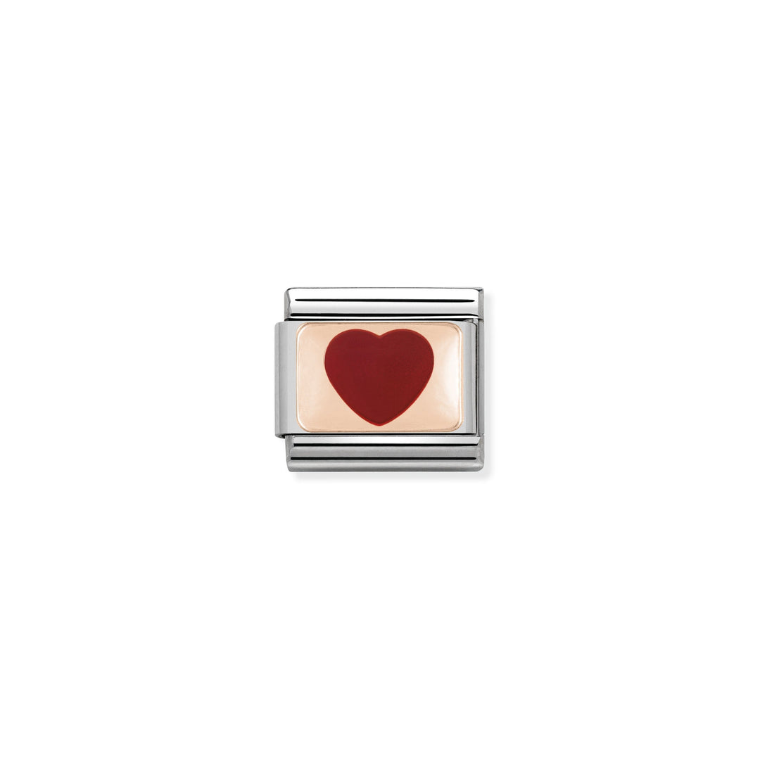 Nomination - Rose Gold Classic Red Heart Charm