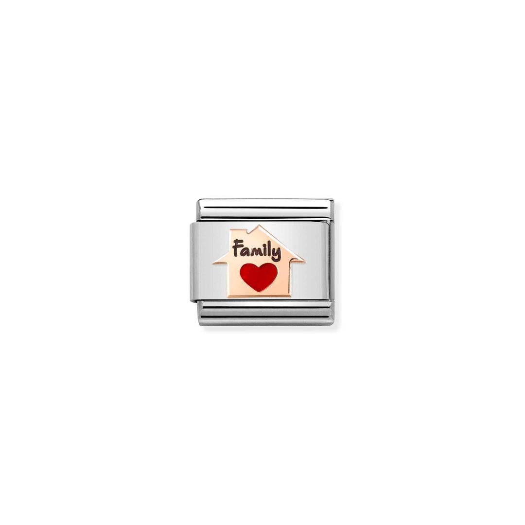 Nomination - Rose Gold Red Heart Family Home Charm