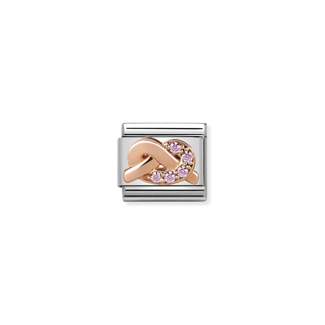 Nomination - Rose Gold Classic CZ Pink Knot Charm