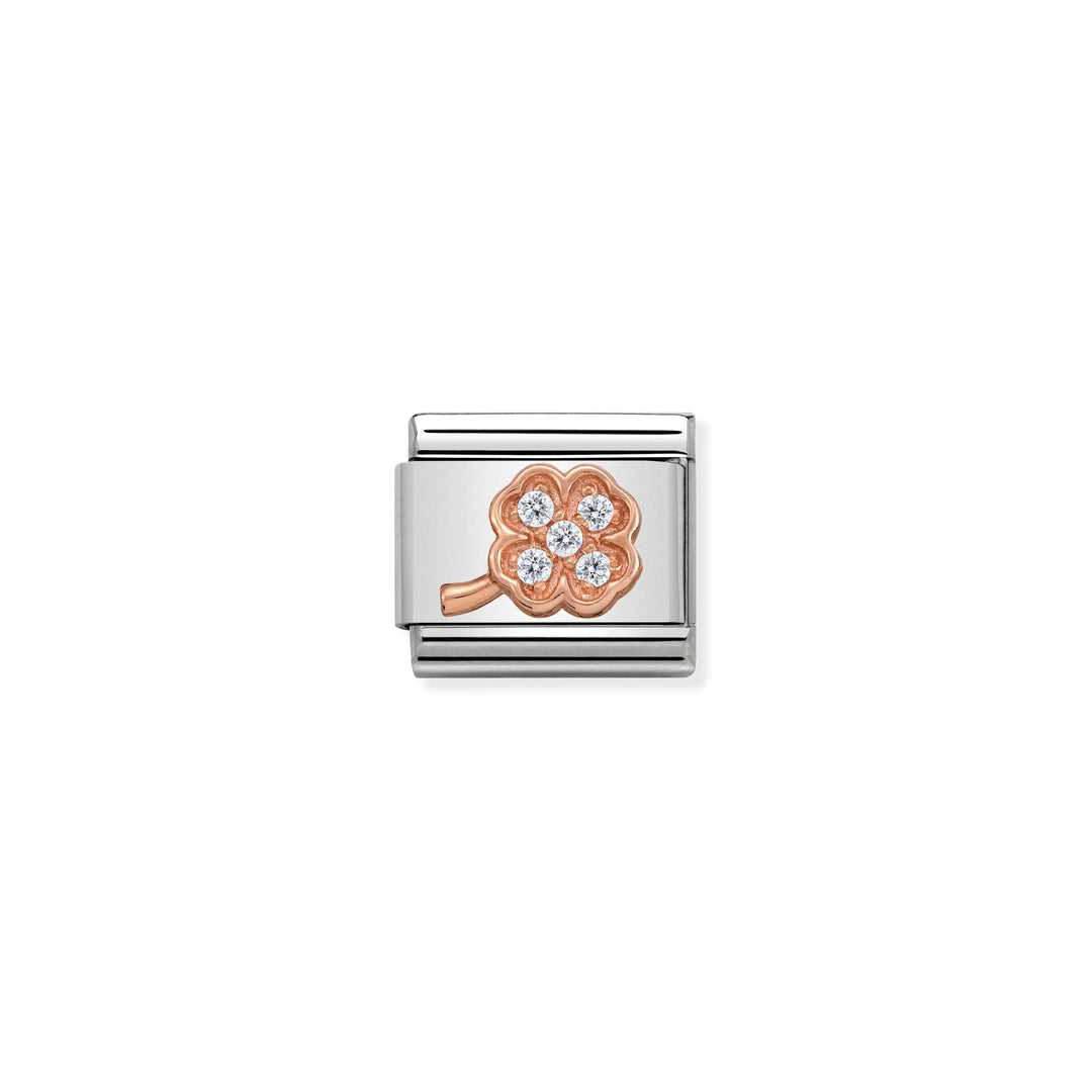 Nomination - Rose Gold Classic Clover Rich Charm