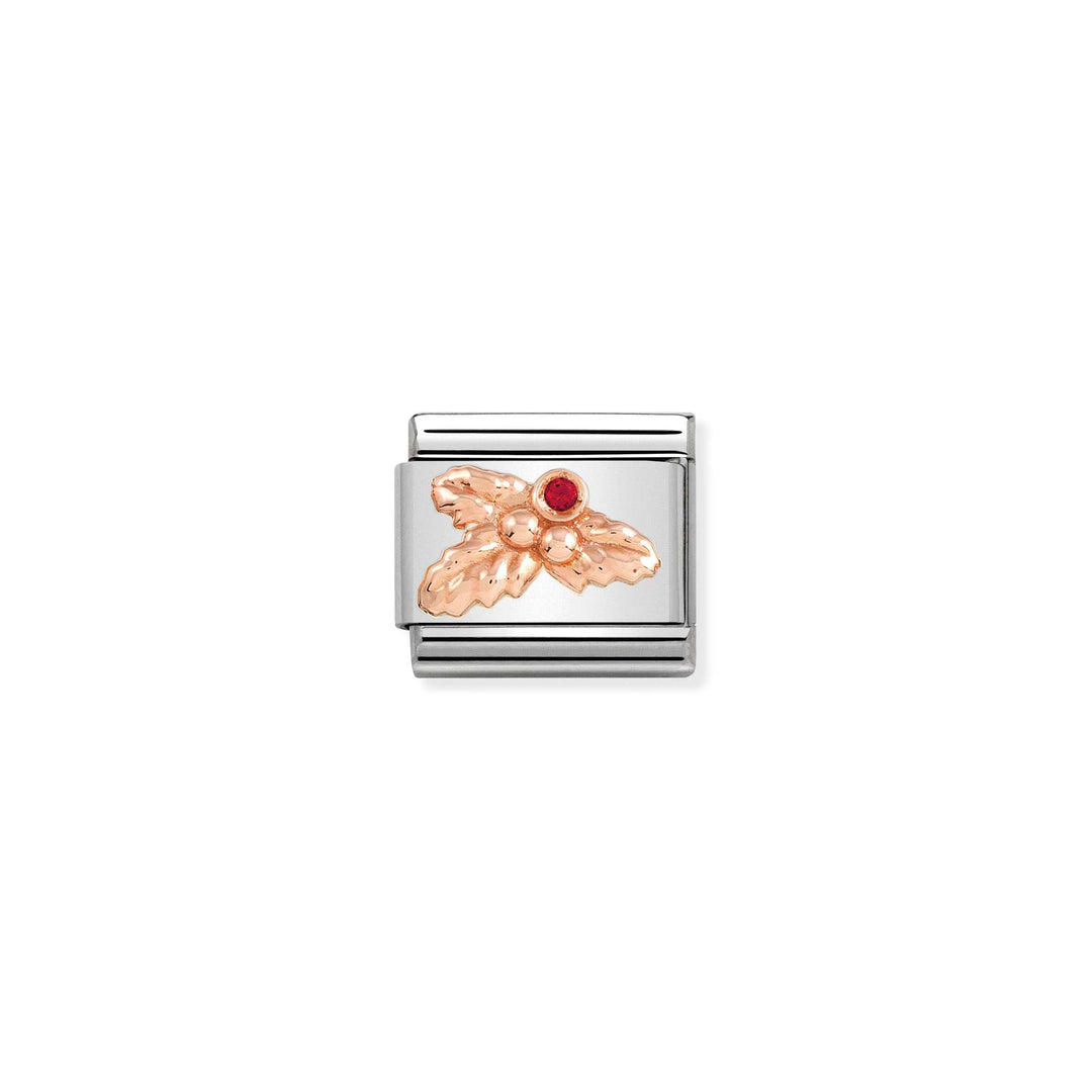 Nomination - Rose Gold Holly with Red CZ Charm