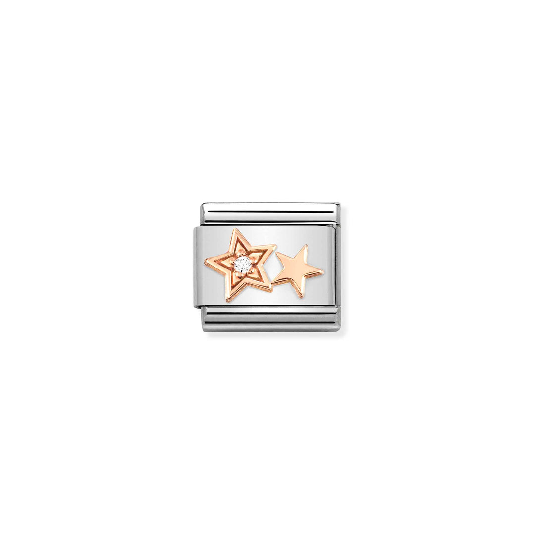 Nomination - Rose Gold Double Star Charm