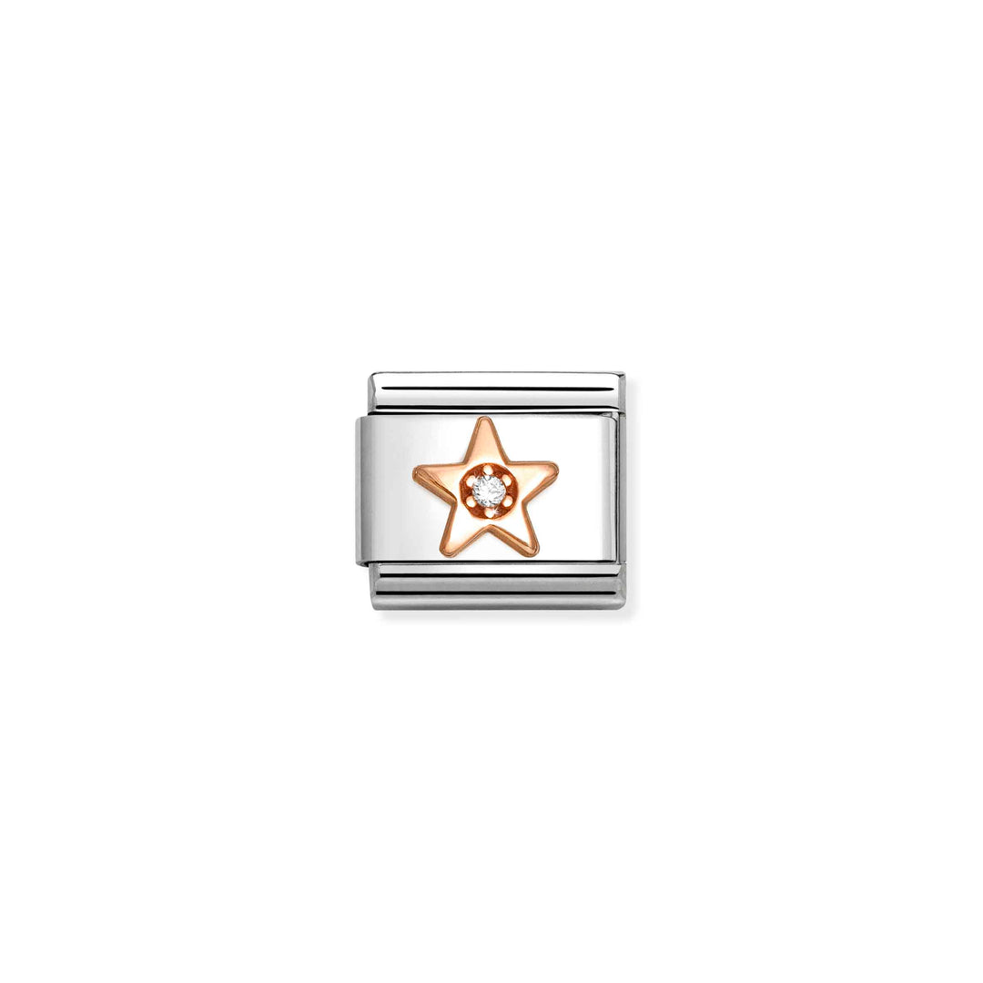 Nomination - Rose Gold Star with Stone Charm