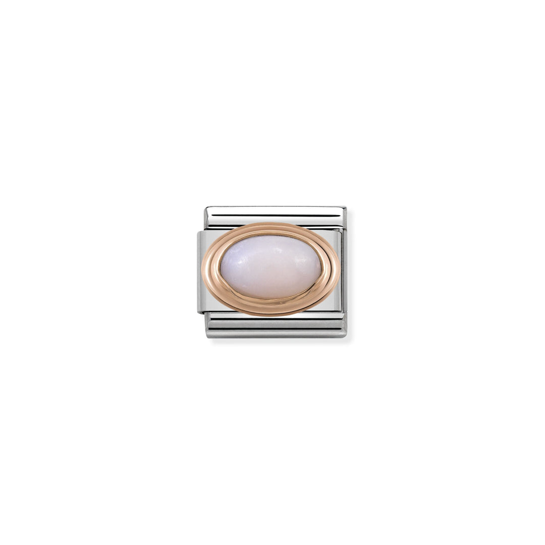 Nomination - Rose Gold Classic Oval Hard Stones Pink Opal Charm