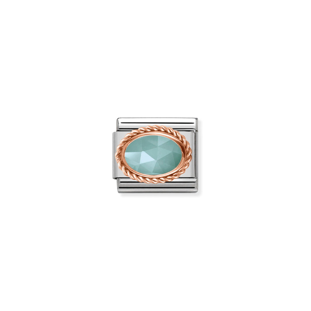 Nomination - Rose Gold Classic Stone Amazonite Charm