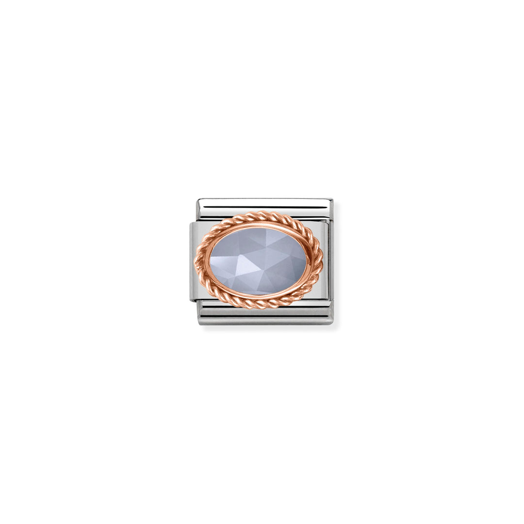 Nomination - Rose Gold Classic Stone Baged Agate Charm