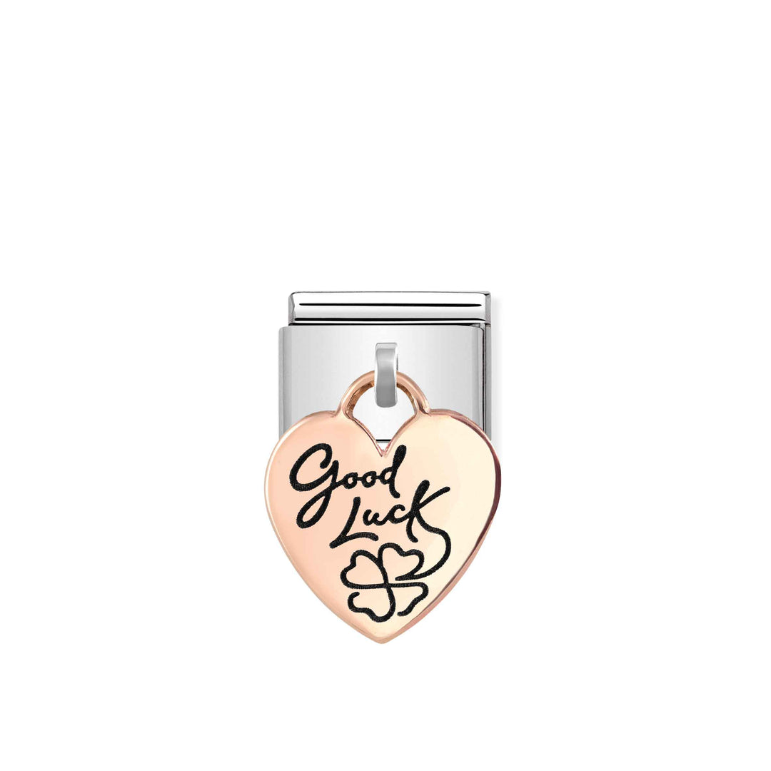 Nomination - Rose Gold Heart Good luck Pendant Charm