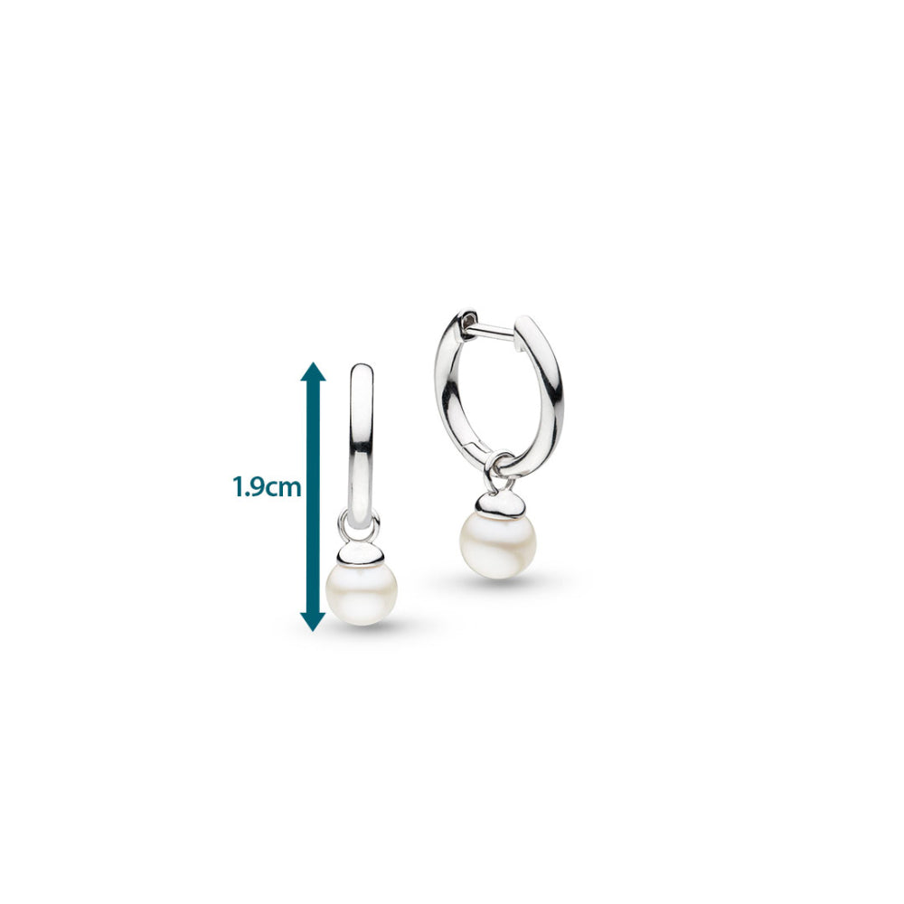 Kit Heath - Coast Tumble Pearl Mini Hoop Earrings - Silver