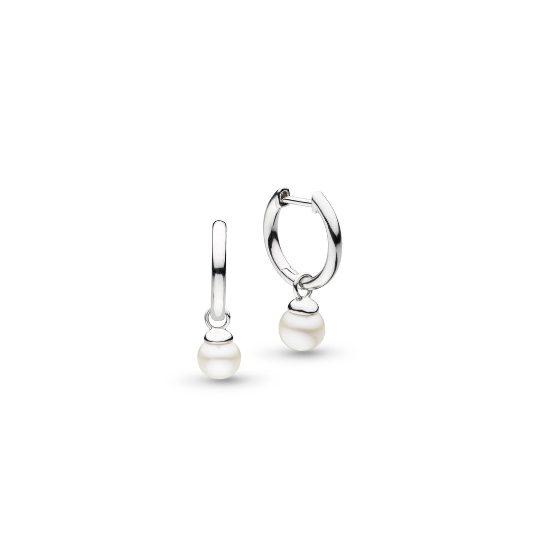Kit Heath - Coast Tumble Pearl Mini Hoop Earrings - Silver