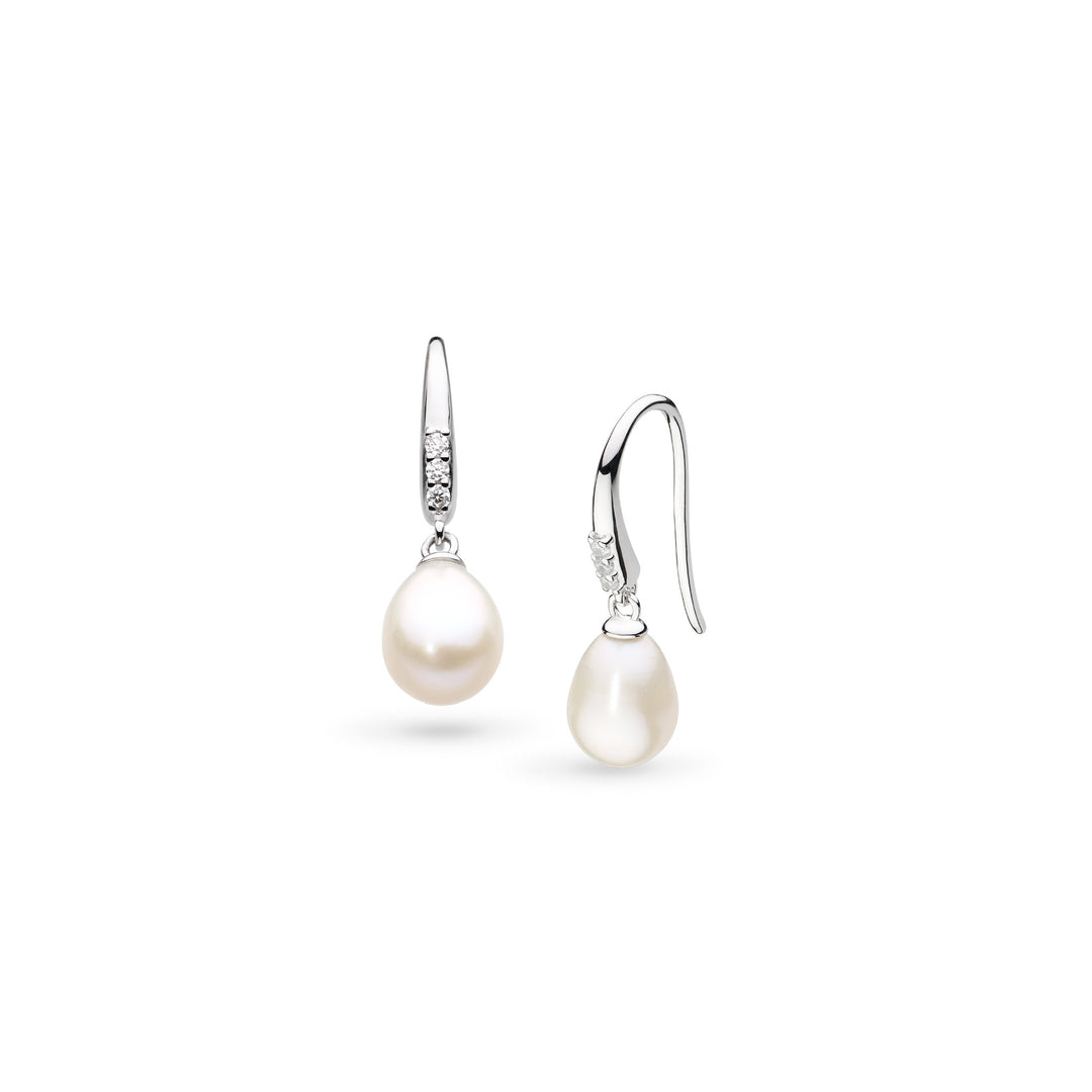 Kit Heath - Revival Classic Pearl Glitz Drop Earrings - Silver