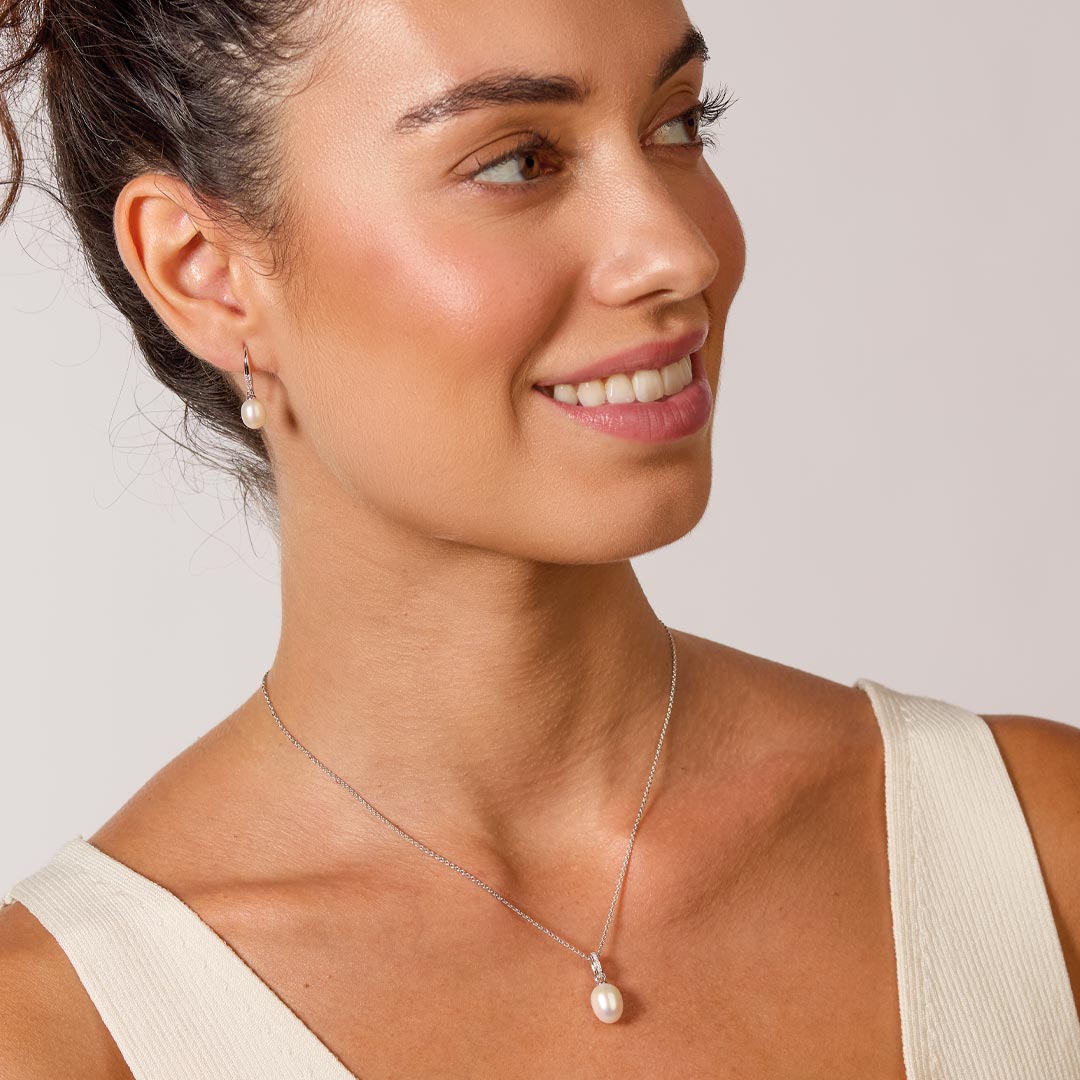 Kit Heath - Revival Classic Pearl Glitz Drop Earrings - Silver