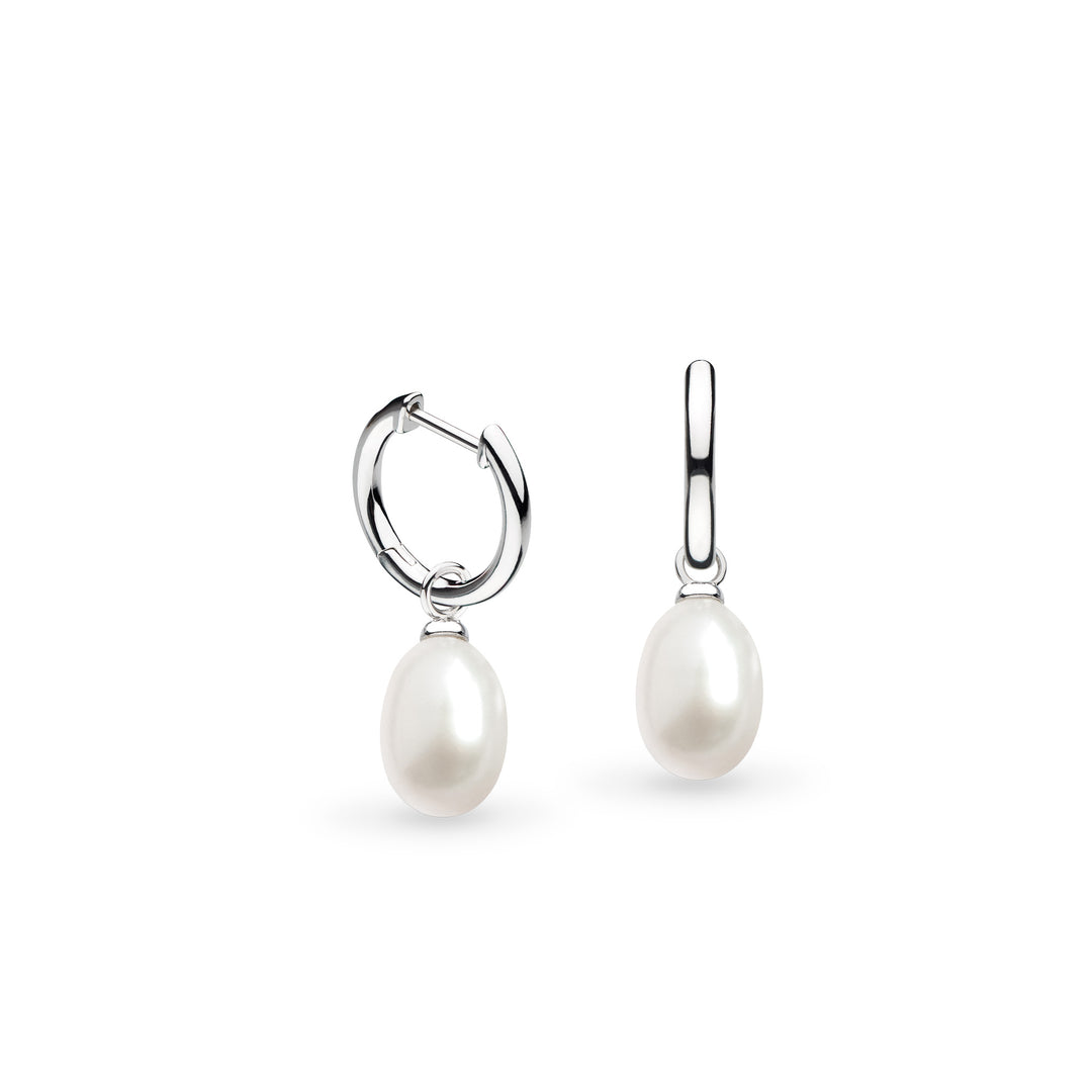 Kit Heath - Revival Classic Pearl Drop Hoop Earrings - Silver