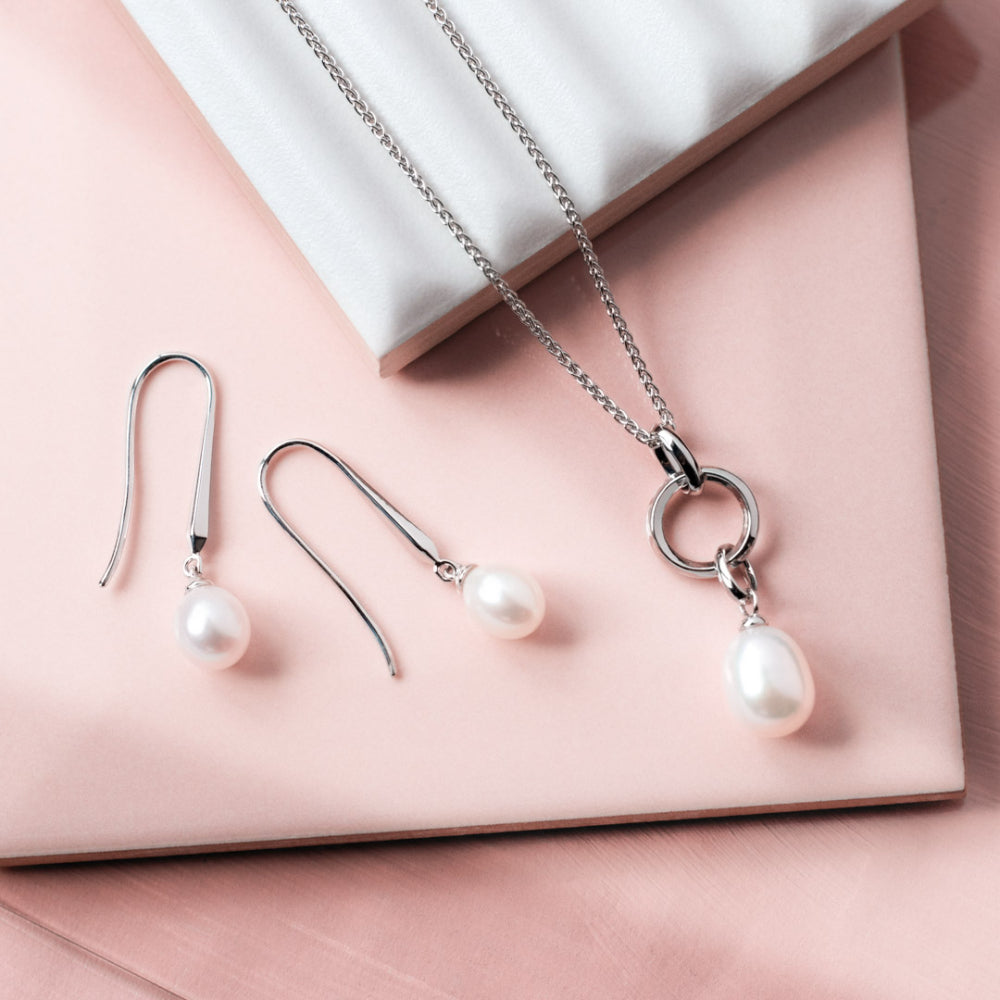 Kit Heath - Revival Pearl Drop Earrings - Silver
