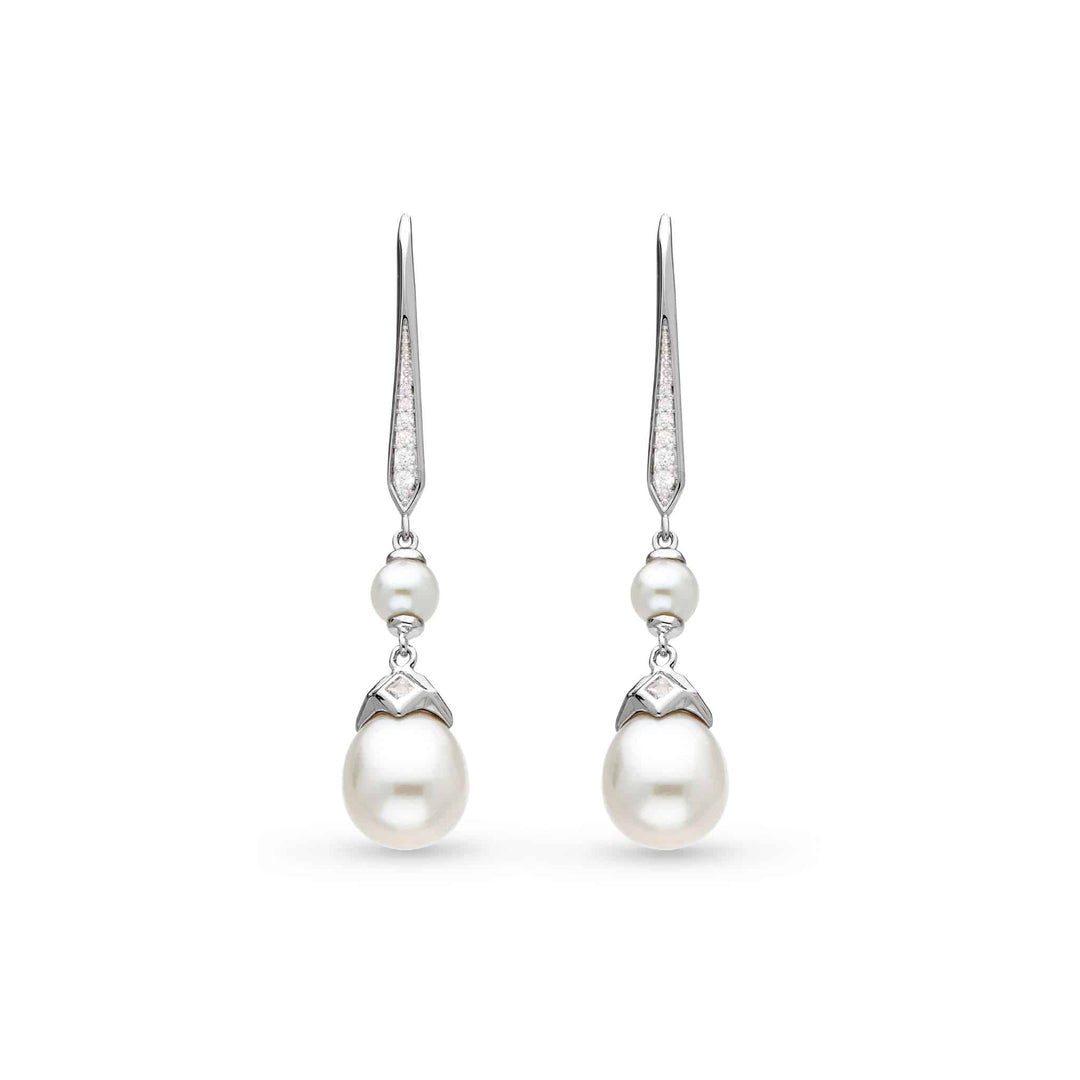 Kit Heath - Revival Pearl Glitz Drop Earrings - Silver