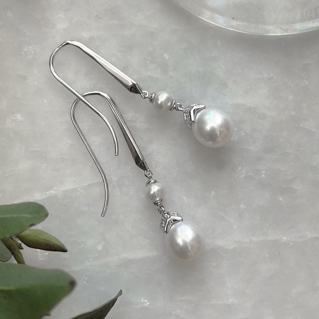 Kit Heath - Revival Pearl Glitz Drop Earrings - Silver