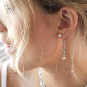 Kit Heath - Revival Figaro Pearl Chain Link Drop Earrings - Silver