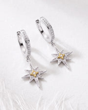 Kit Heath - Céleste North Star Hinged Hoop Drop Earrings - Silver & Gold