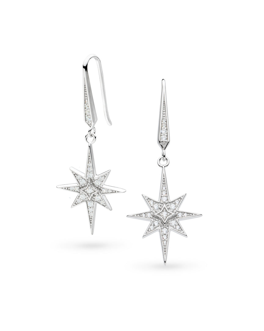 Kit Heath - Céleste North Star Drop Earrings - Silver
