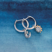 Kit Heath - Céleste Sun & Crescent Moon Hoop Earrings - Silver