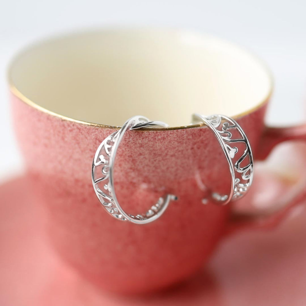 Kit Heath - Blossom Flourish Twist Hoop Earrings - Silver